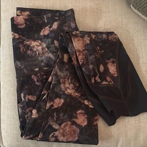 lululemon athletica Floral Leggings - Black and Pink